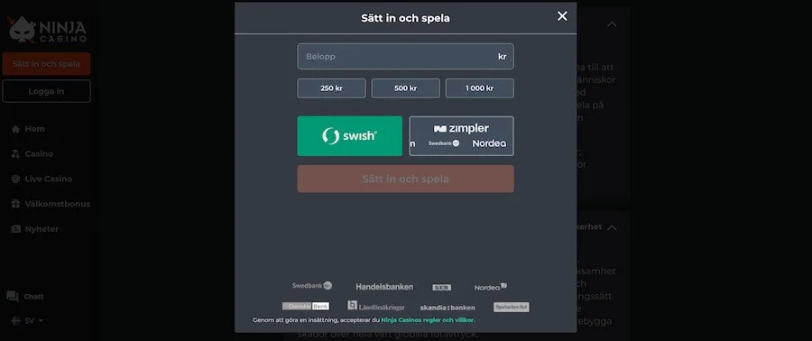 Blixtsnabba uttag efter inloggning